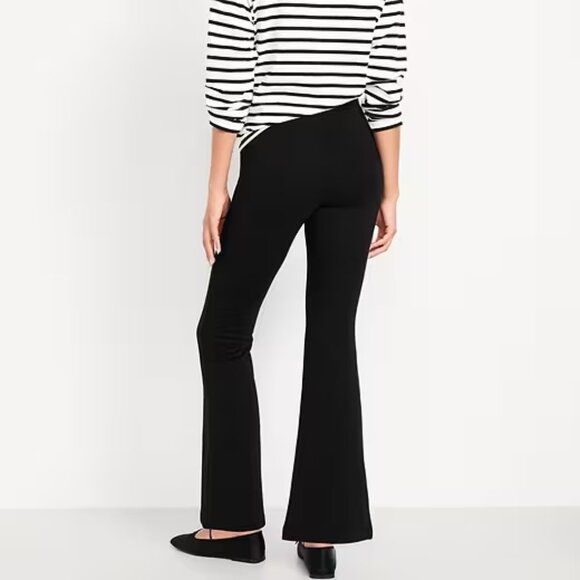 NEW Old Navy M BLackjack High Waisted Fleece Lined Flare Leggings - Picture 2 of 6